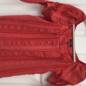 Off shoulder red short sleeve top